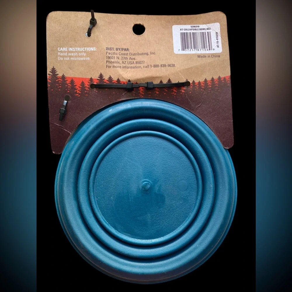 New ARCADIA TRAIL Collapsible Bowl 1 Cup Blue Pet Bowl Pet Dish Hiking Camping